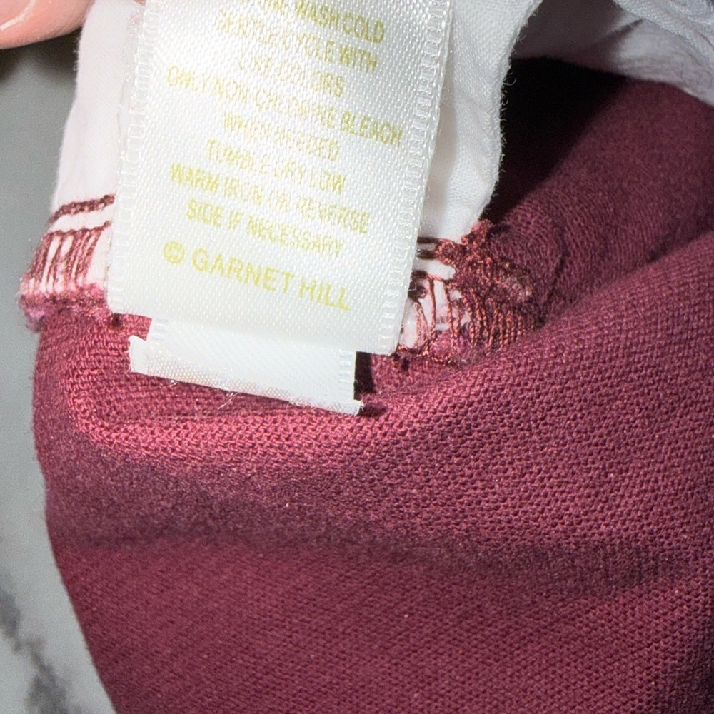 Garnet Hill Maroon Burgundy Corduroy Pants Organic Cotton 10 Petite - Picture 14 of 14